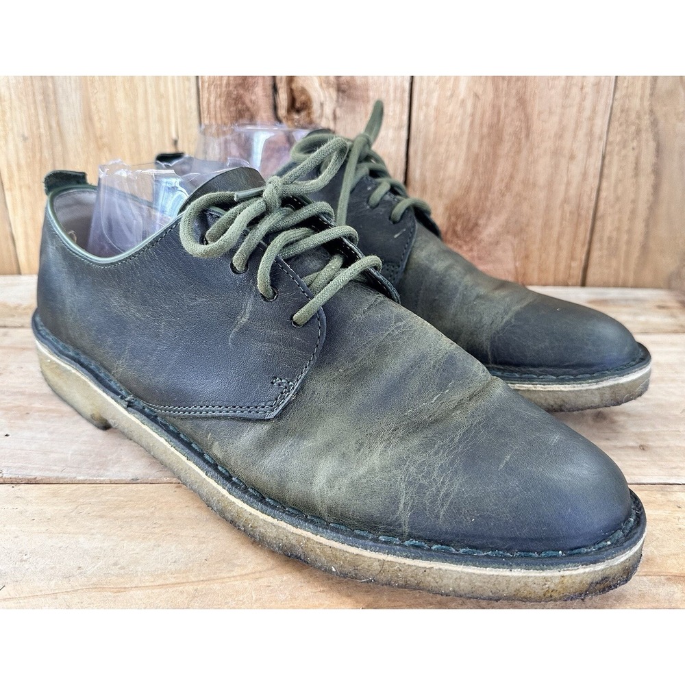 Clarks Retro Green Shoes Leather Oxfords Grunge Preppy Office Men’s 10